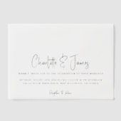 エレガントとシンプルMinimalistスクリプト ベラム紙招待状 (正面)