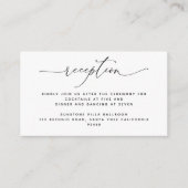 エレガントとシンプルScript Wedding Reception エンクロージャーカード (正面)