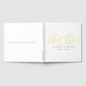 エレガントとパーソナライズされたモダンブラック&ゴールド箔 ゲストブック (全面)