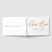 エレガントとパーソナライズされたモダンブラック&ゴールド箔 ゲストブック (全面)