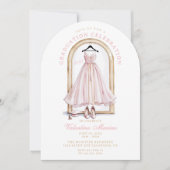 エレガントとピお洒落ックドレスの卒業 招待状 (正面)