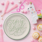 エレガントとメリーBrightスクリプトの休日カスタム ペーパープレート (パーティー)