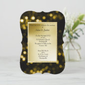 エレガントとモダンの黒と金ゴールド 招待状 (スタンド正面)