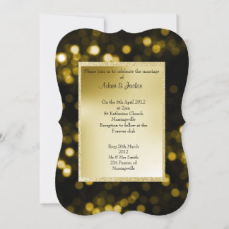 エレガントとモダンの黒と金ゴールド 招待状