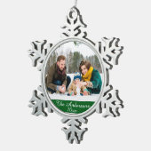 エレガントとモダンカスタム写真 スノーフレークピューターオーナメント (右)