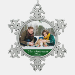 エレガントとモダンカスタム写真 スノーフレークピューターオーナメント
