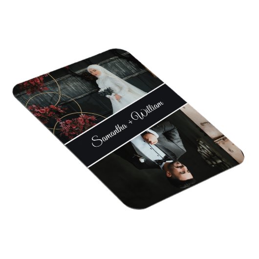 エレガントとモダンカスタム2写真結婚の マグネット (右側)