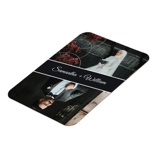 エレガントとモダンカスタム2写真結婚の マグネット (左側)