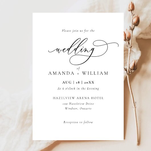 エレガントとモダンフォーマル結婚式招待状 招待状