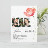 エレガントとモダンポピー結婚・レッドの愛 招待状 (スタンド正面)