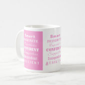 エレガントとモダン女感動的の素晴らしピンク コーヒーマグカップ (正面左)