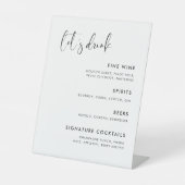 エレガントとモダン白黒の結婚バー 台座サイン (正面)