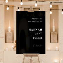 エレガントとモダン結婚の歓迎ブラック