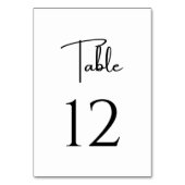 エレガントとモダン黒と白結婚の テーブルナンバー (正面)