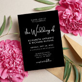 エレガントとモダン黒と白結婚の 招待状