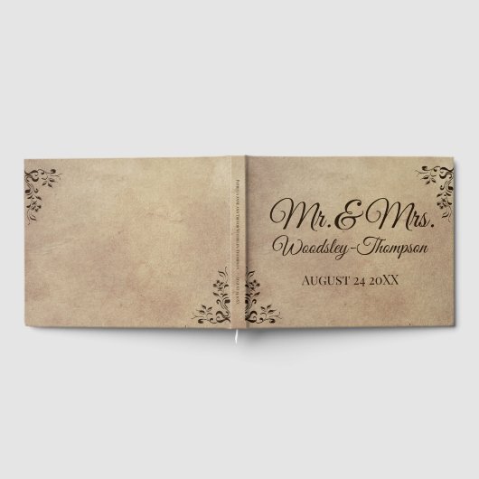 エレガントと素朴の結婚デザイン ゲストブック (全面)