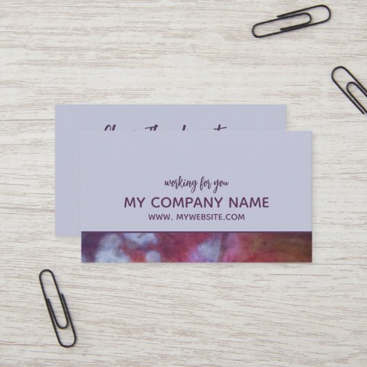 エレガントと芸術品を気取ったLight Purple Business Card 名刺 (正面/裏面インサイチュ)