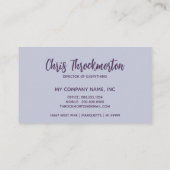 エレガントと芸術品を気取ったLight Purple Business Card 名刺 (裏面)