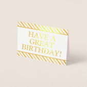 エレガントと「HAVE A 素晴らし誕生日」カードのクリーニング 箔カード (正面)