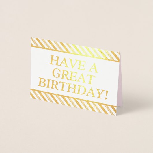 エレガントと「HAVE A 素晴らし誕生日」カードのクリーニング 箔カード (正面)