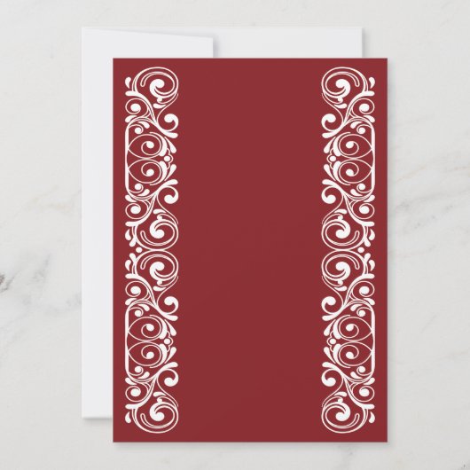 エレガントなあずき色の白い卒業のパーティの招待状 招待状 (裏面)