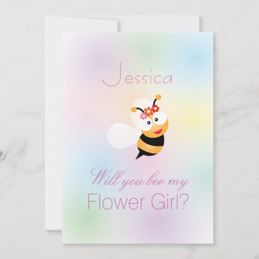 エレガントなあなたに ウェディングパーティに来てくれる？ ミツバチの意味を込めて 招待状 (正面)