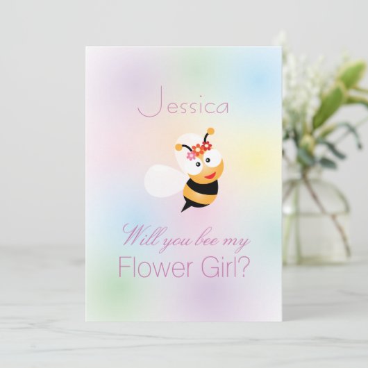 エレガントなあなたに ウェディングパーティに来てくれる？ ミツバチの意味を込めて 招待状 (スタンド正面)