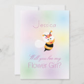 エレガントなあなたに ウェディングパーティに来てくれる？　意味は Bee 招待状 (正面)