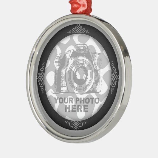 エレガントなあなた自身の優れた円形のオーナメントを作成して下さい メタルオーナメント (左)