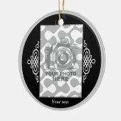 エレガントなあなた自身の円のオーナメントの黒を作成して下さい セラミックオーナメント (左)