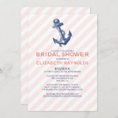 エレガントないかりの航海のなブライダルシャワー招待状 招待状 (正面/裏面)
