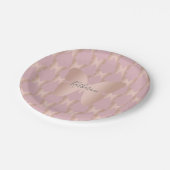 エレガントなおよびモダンのばら色の金ゴールドの蝶デザイン ペーパープレート (アングル)