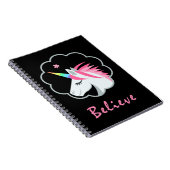 エレガントなかわいいユニコーンのemojiで信じます ノートブック (右側)