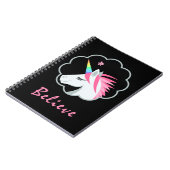 エレガントなかわいいユニコーンのemojiで信じます ノートブック (左側)