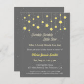 エレガントなきらめきのきらめき少し星のベビーシャワー 招待状 (正面/裏面)