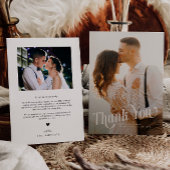 エレガントなくるくるタイポグラフィの結婚式の写真 サンキューカード