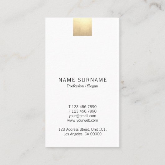 エレガントなすみれ色の勾配の金ゴールドのアクセントの垂直 名刺 (裏面)