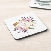 エレガントなたった今結婚しましたの花の結婚式|のコースター コースター (左側)