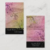 エレガントなつる植物の名刺を飾っているインテリア 名刺 (正面/裏面)