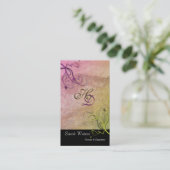 エレガントなつる植物の名刺を飾っているインテリア 名刺 (スタンド正面)