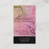 エレガントなつる植物の名刺を飾っているインテリア 名刺 (裏面)