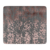 エレガントなのどのばら色の金ゴールドおよび灰色ブラシストローク カッティングボード (正面)
