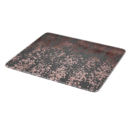 エレガントなのどのばら色の金ゴールドおよび灰色ブラシストローク カッティングボード (角)