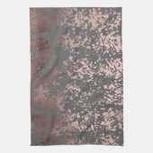 エレガントなのどのばら色の金ゴールドおよび灰色ブラシストローク キッチンタオル (縦)