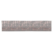 エレガントなのどのばら色の金ゴールドおよび灰色ブラシストローク ショートテーブルランナー (横)