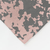 エレガントなのどのばら色の金ゴールドおよび灰色ブラシストローク フリースブランケット (角)