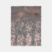 エレガントなのどのばら色の金ゴールドおよび灰色ブラシストローク フリースブランケット (正面)