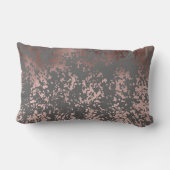 エレガントなのどのばら色の金ゴールドおよび灰色ブラシストローク ランバークッション (裏面)