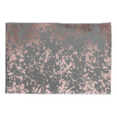 エレガントなのどのばら色の金ゴールドおよび灰色ブラシストローク 枕カバー (裏面)