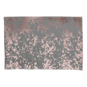 エレガントなのどのばら色の金ゴールドおよび灰色ブラシストローク 枕カバー (正面)